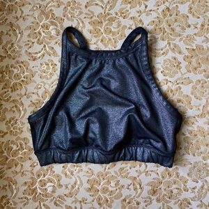 Joy Lab Black Metallic Sports Bra